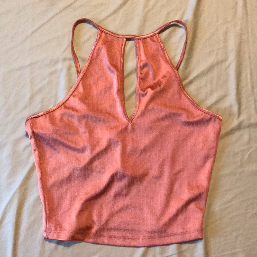 Peach Haulter Crop Top